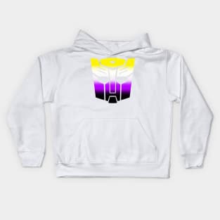 Nonbinary Autobot Pride Kids Hoodie